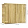 LUKEO Garden Shed Outdoor House with 3 Shelves for Tools and Lawn Mower Storage Space Impregnated Pinewood,135x60x123cm