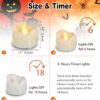 12 PCS Flameless Dripping Wax LED Candles Battery Operated with Timer / 6 Hours On and 18 Hours Off Per Cycle, LED Tea Light Candles for Outdoor