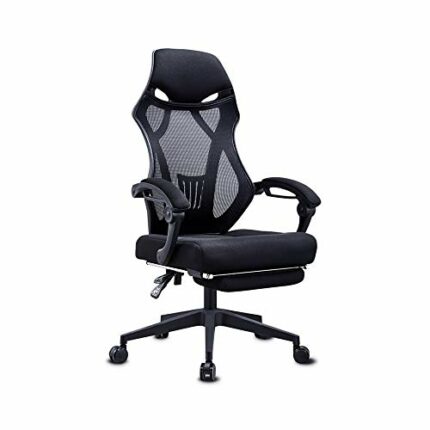 SLNFXC Reclining Office Chair - 300 LB Capacity Ergonomic Computer Mesh Recliner, Executive Swivel Office Desk Chair, Task Chair with Hidden Foot