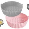 2pcs Air Fryer Silicone Liner 7.8 inch/20cm Medium Air Fryer Accessories Reusable Replaces Parchment Paper Fits 3-5L Compatible with Ninja, Cosor