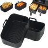 Usper 2PCS Air Fryer Silicone Pot for Ninja Foodi Dual DZ201 DZ401 AF300UK AF400UK & Tower T17088, Air Fryer Liner Basket Accessories for Instant