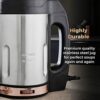 Tower T12055RG Soup & Smoothie Maker with Intelligent Control System and Stainless Steel Jug and Blade, Includes 500ml Flask, 1000W, 1.6 Litre, R