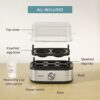 Tiastar Rapid Egg Boiler, 400W Compact Egg Cooker Multi-Functional, 6-Eggs Easy to Peel, Soft, Medium, Hard Boiled, Poacher, Omelet Maker, Steame