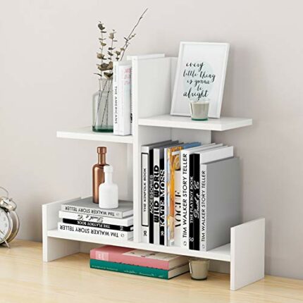 Desktop Bookshelf,with Tray Free Style Space Saving Desk Storage Organizer Great for Desk Vanity Tabletop in Home Or Office-d 40x15x47cm(16x6x19i