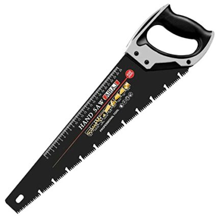 AIRAJ 450MM Hand Saw, 8TPI Fine Cutting Heavy Duty Wood Saw, Unique Ω Type Chip Flutes, Comfortable Non-Slip Handle, Sharp Blade Ideal for Cuttin
