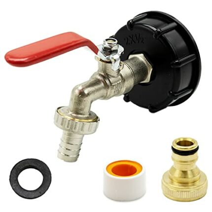 SZXMDKH 1/2" Leakproof Brass IBC Tank Fittings - IBC Tank Adapter IBC Tank Valve for S60X6 Water Storage Tank Tap Tank Garden Hose Connector Repl