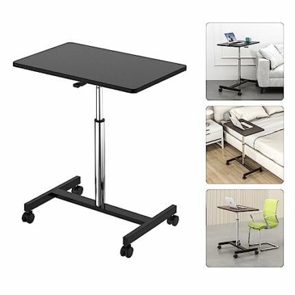 alfd suoke Adjustable Laptop Desk, Mobile Stand Up Desk, New Desk Portable Office Desk with Lockable Wheels for Home, Office