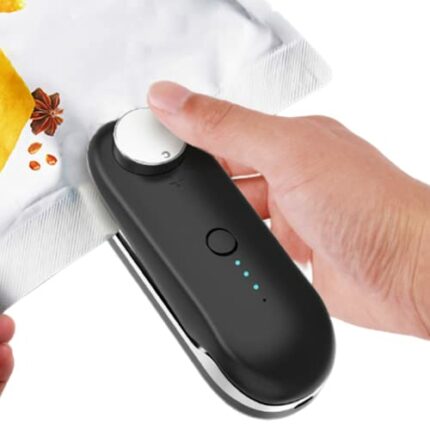 Easy Seal Bag Sealer Heat Sealer Machine Mini Bag Sealer 2-in-1 Handheld Vacuum Heat Sealer and Cutter Portable USB Charging Mini Sealing Machine