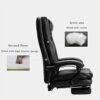 ZXFYHD Desk Chair,Office Chair Executive Chair Leather Adjustable Height Ergonomic Design Swivel Chair Reclining Rotary Lifting Handrail R01