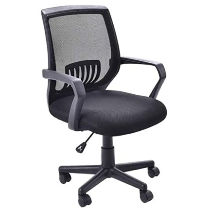 YT.JYUERI Relax Comfortably Safe Office Chair Ergonomic Desk Computer Chair Swivel Chair with Fixed Armrest Lumbar Support Adjustable Rotating Mi