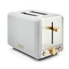 Tower T20036MNB Cavaletto 2-Slice Toaster with Defrost/Reheat, Stainless Steel, 850W, Midnight Blue and Rose Gold