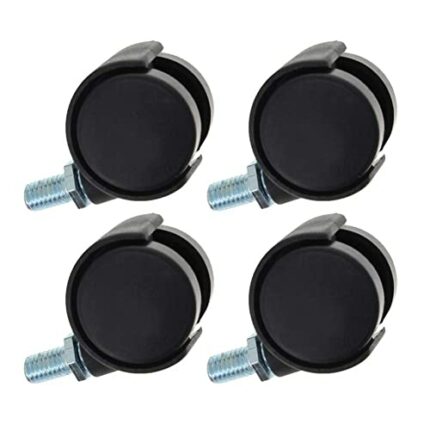 Auniwaig 1.18 inch Wheel Dia PP Swivel Caster Wheels, Black Replacement Castors, 8mm x 13mm Threaded Stem Caster Twin Wheel Without Brake, for Fu