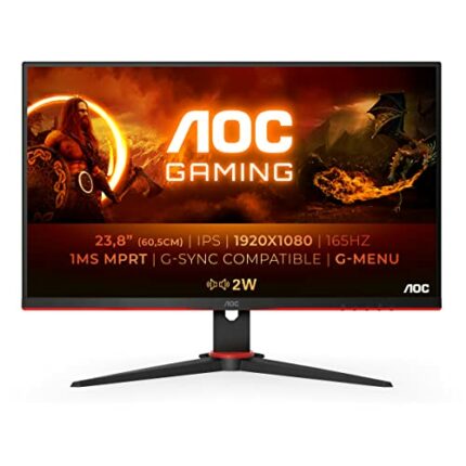 AOC Gaming 24G2SPAE - 24 Inch FHD Monitor, 165Hz, 1ms MPRT, IPS, AMD FreeSync Premium, Speakers, Low input Lag, Shadow control (1920 x 1080 @165H