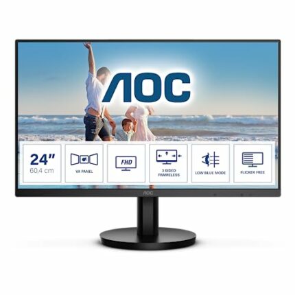 AOC 24B3HM - 24 Inch FHD Monitor, 75Hz, VA, 4ms, FreeSync, Low Blue light, Flicker Free, Frameless design (1920 x 1080 @ 75Hz, 250 cd/m, HDMI , V