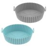 2 Pack Air Fryer Liners for Ninja Air Fryer Dual,Air Fryer Liners Reusable,Silicone Round,Air Fryer Replacement Basket,Dishwasher Safe,Non Stick,