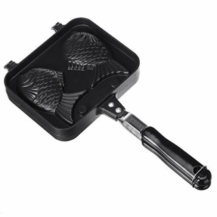 MEETOZ Taiyaki Japanese Fish-Shaped Pancake Double Pan, Waffle Cake Maker Pan Fish-Shaped Pancake Double Pan Mold for Home DIY Cooking Party Dess
