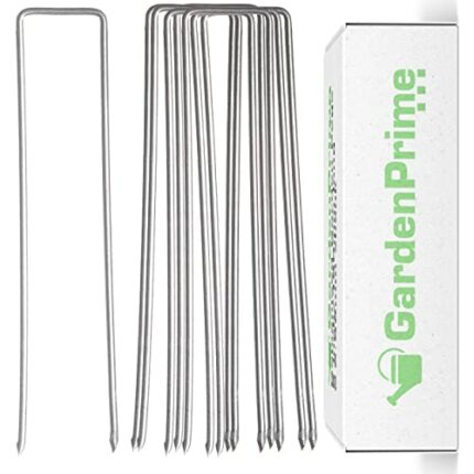Garden Pegs Staples Stakes U Shaped Nail Securing Lawn Pins 6 inch Galvanised Ground Pegs for Weed Control Artifical Grass Membrane Fabric Mattin
