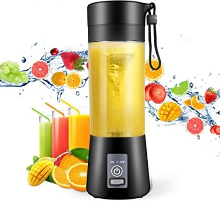 Portable Blender, Mini Blender for Shakes and Smoothies with Rechargeable USB, 380Ml Traveling Portable Fruit Veggie Juicer Cup Blender With 6 Bl