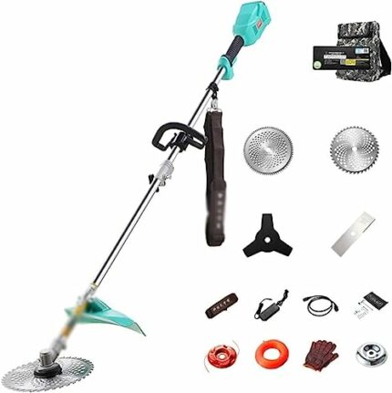 Grass Trimmer Cordless,Handheld Electric Lawn Mower, Rechargeable Small Household Weeder, 24V, 12AH/20AH/30AH Lithium Battery