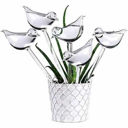 5 Pcs Bird Shape Plant Waterer Plastic Plant Watering Globes Self-Watering Bulbs Large Garden Watering Stakes Automatic Irrigation Device for Ind