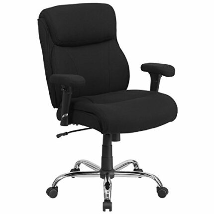 Flash Furniture Hercules Series Big & Tall 400 lb. Rated Swivel Ergonomic Task Office Chair with Clean Line Stitching and Adjustable Arms, Black