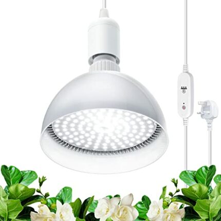 Barrina Grow Light Bulb with Timing and Hanging System, 25W led Lamp Full Spectrum, 4H/9H/14H Timer, led Grow Lights for Indoor Plants for Seedli