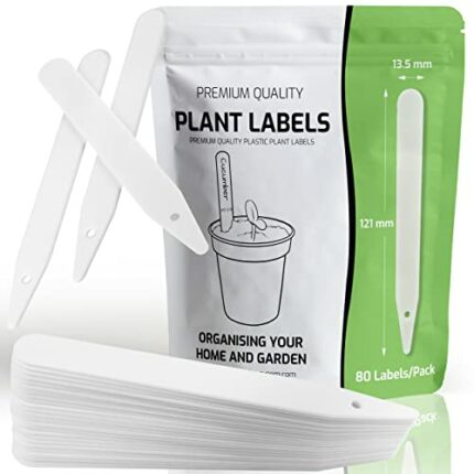 Plant Labels for Outdoor Plants - 80 Premium Quality Plant Labels Plastic - Strong Durable Recyclable Plant Tags Garden Labels with Easy Write Su