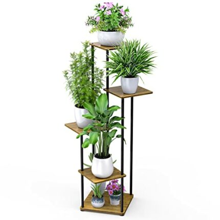 STLOVe® Plant Stand, 5 Tier Tall Flower Stand, Decor Pot Stand Garden Planter Holder, Flower Display Rack, Indoor Flower Pot Shelf, Wedding Garde