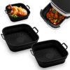 2PC Air Fryer Silicone Pot,Air Fryer Basket Foldable Silicone Liners,Reusable Air Fryer Replacement Basket,Air Fryer Pot 7.9 inch,Ninja Dual Air