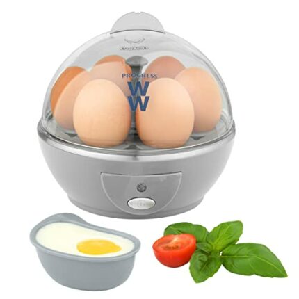 Progress by WW EK5255WW Electric Egg Cooker with 2 Poachers, 6 Egg Capacity, Soft or Hard Boiled, Poached, Breakfast, Brunch, Egg Piercer, Power