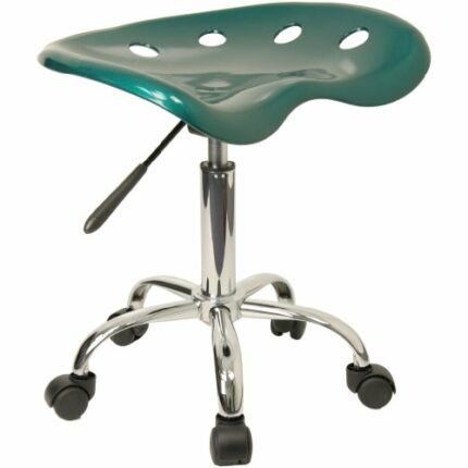 Flash Furniture Barstool, Chrome, Green, 38.1 x 43.18 x 65.41 cm