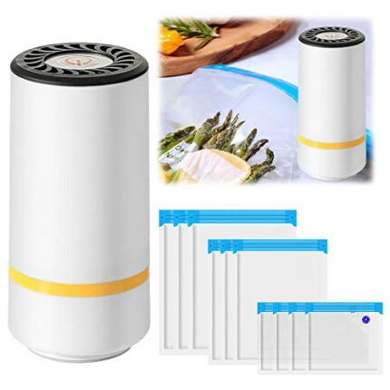 Portable Vacuum Sealer Set With 10 Vacuum Bags, Food Vacuum Pump Mini Bag Sealer Rechargeable, Vacuum Food Sealer Portable Mini Vacuum Sealers Fo