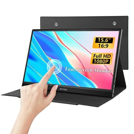 Portable Monitor, 15.6-inch Touchscreen Monitor FHD 1920x1080 Portable Gaming Monitor, HDMI/USB-C/Type-C External Monitor for Phones/Laptop/PC/PS