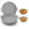 2pcs Air Fryer Basket Silicone, Silicone Air Fryer Liners, Silicone Pot Silicone Pans, Silicone Pot Square Liner Reusable for 3-5 Quart Air Fryer
