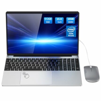 NEXSMART Laptop PC 16GB RAM LPDDR4 512GB SSD Netbook 15.6 inch UHD Intel Celeron N5105 Processor Computer with Touch ID Type C USB 3.0 WiFi5 Blue