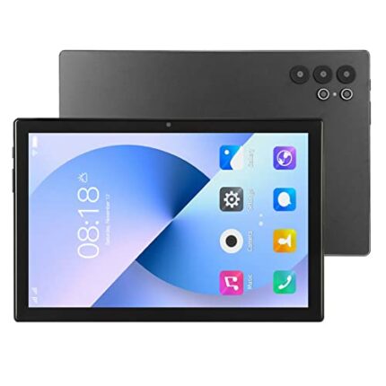 Airshi HD Tablet, Dual SIM Card 100-240V UK Plug 8 24MP Dual Camera 128GB ROM Glonass 5G Tablet for Work (Black)