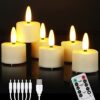 ZIYOUDOLI 6pcs Rechargeable Tea Light with Remote Control and Timer Led Tea Lights Flickering Flameless Candles Warm White Dimmable (Rechargeable