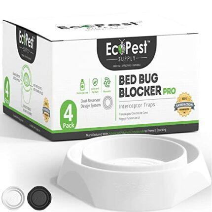 Bed Bug Interceptors – 4 Pack | Bed Bug Blocker (Pro) Interceptor Traps (White) | Eco Friendly Insect Trap for Bed Legs | No Chemicals or Pestici