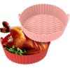 2Pcs Air Fryer Liners Reusable Non-Stick Silicone Air Fryer Pot 7.5 inch Heat Resistant Round Silicone Baking Pan Air Fryer Basket Cake Mould Bow