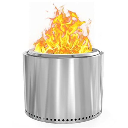 Onlyfire Stove Outdoor Fire Pit,Portable Stainless Steel Smokeless Wood Burning Firepit for Backyard,Patio and Beach