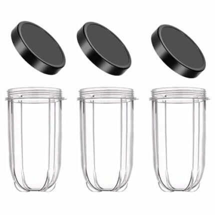 Nicoone Replacement Cup for Magic Bullet 250w,3pcs 16OZ Replacement Part Cup Mug with Lid Compatible with Magic Bullet 250W Blender Juicer