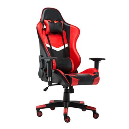 FMXQYH Gaming Chair for Adults, Ergonomic Office Chair with Height and Backrest Adjustable, Computer Chair PU Leather Material Can Be for Office,