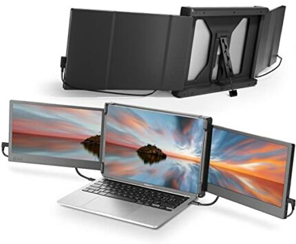 Teamgee Portable Monitor for Laptop, 12” Full HD IPS Display, Dual Triple Monitor Screen, Work with 13”-16” Mac Windows Chrome