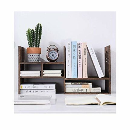 WXJLYZRCXK Bookcases Adjustable Wood Desktop Bookshelf Expandable Display Shelf Office Storage Rack Home Decoration Desk Organizer Countertop Boo