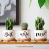 Wife Birthday Gifts, Valentines Gifts for Wife Her from Husband, Best Wife Succulent Pots, Unique Presents for Wife on Anniversary Wedding Christ