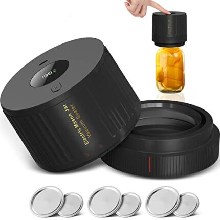Mason Jars Electric Vacuum Sealer Kit for Food Vacuum Saver,Attikbiz All-in-One Mason Jars Sealer with Led Screen,Wide Regular Mouth Mason Jars S