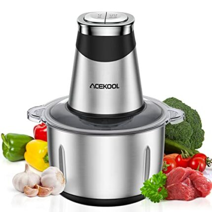 Mini Food Chopper, 2.2L Capacity Electric Food Processor, 2 Speeds Meat Grinder, 3D Stainless Steel Blades, 500W Motor Food Chopper for Vegetable