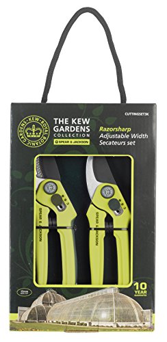 SPEAR & JACKSON Kew Gardens Razorsharp Cutting, Set 3K Bypass and Anvil Secateurs Set, Green