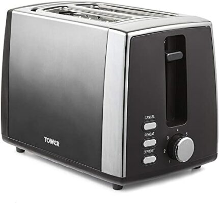 Tower T20038GRP Infinity Ombré 2 Slice Toaster, 900W, Graphite
