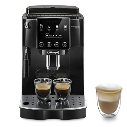 De'Longhi Magnifica Start ECAM222.20.B, Automatic Coffee Machine with Milk Nozzle, Bean to Cup Espresso Machine with 4 One-Touch Recipes, Soft-To